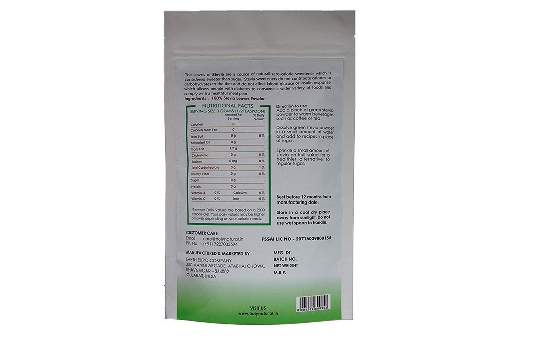 Holy Natural Stevia Leaves Powder    Pack  200 grams